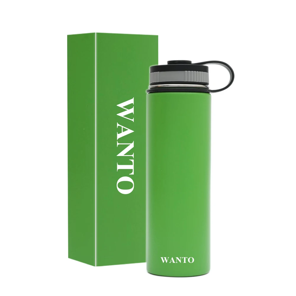 Wanto Office Stainless Steel Metal Customized Vacuum Insulated Water Bottle Thermos Manufacturing