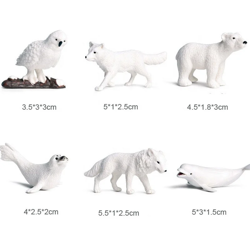 Plastic 3D Arctic Animal Home Aquarium Decor Garden Landscape Realstic Figure Model Polar Bear