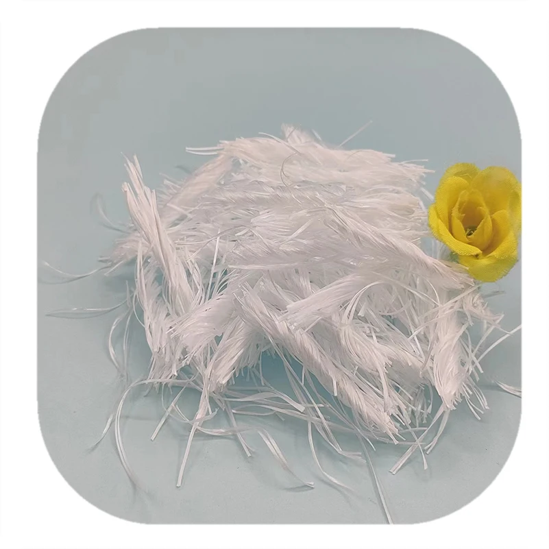 Wholesale 56MM white  pp fiber twisted polypropylene fiber for concrete