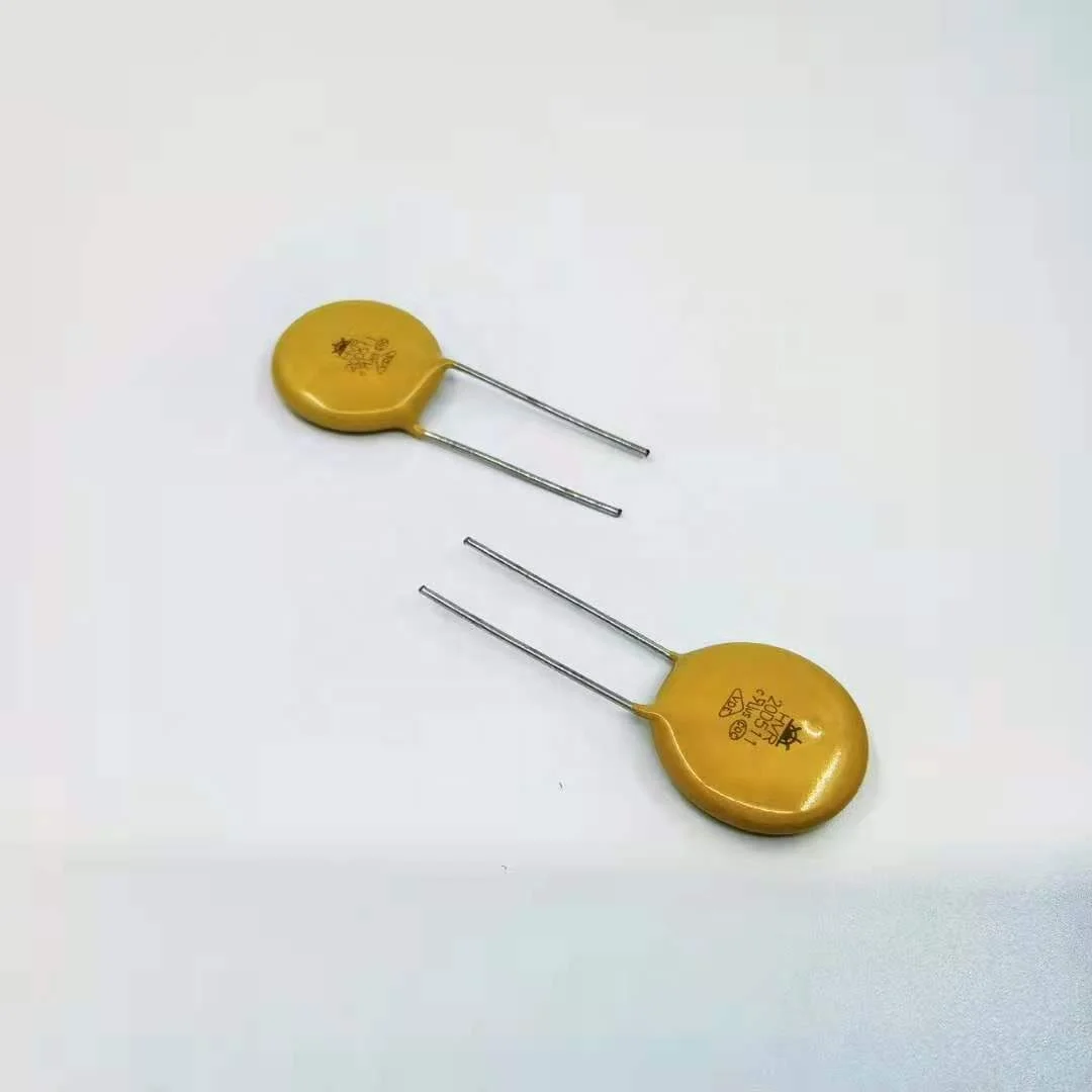 China ODM electronics components , yellow MOV 20mm  HVR20D511K zinc Oxide  Varistor for power supply equipment