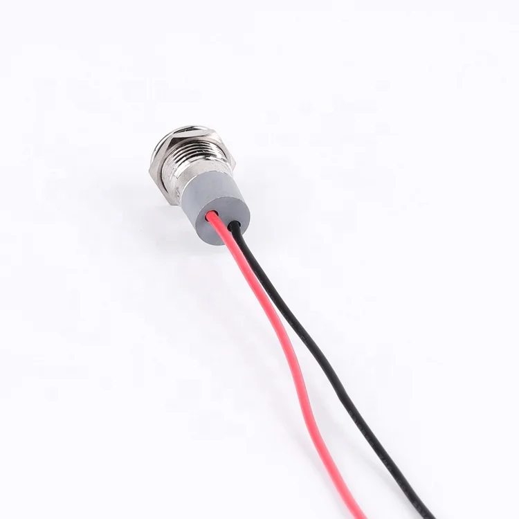 high quality illuminated 12mm waterproof metal flat head dot light led signal indicator light