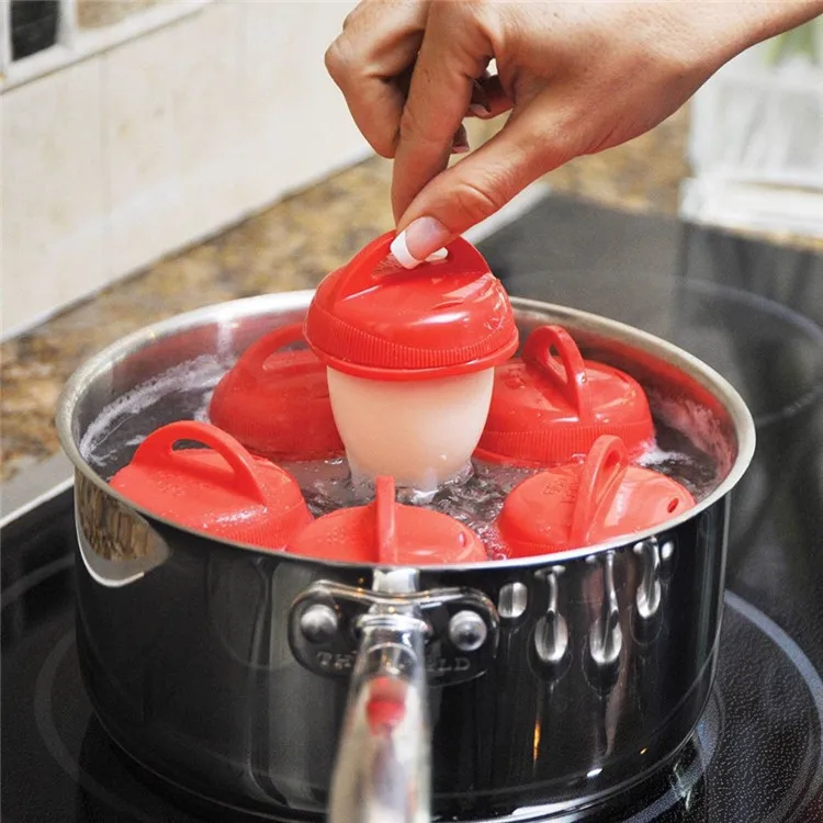 Silicon Egg Boil Cooking Tools with 6 Egg Cups One Set