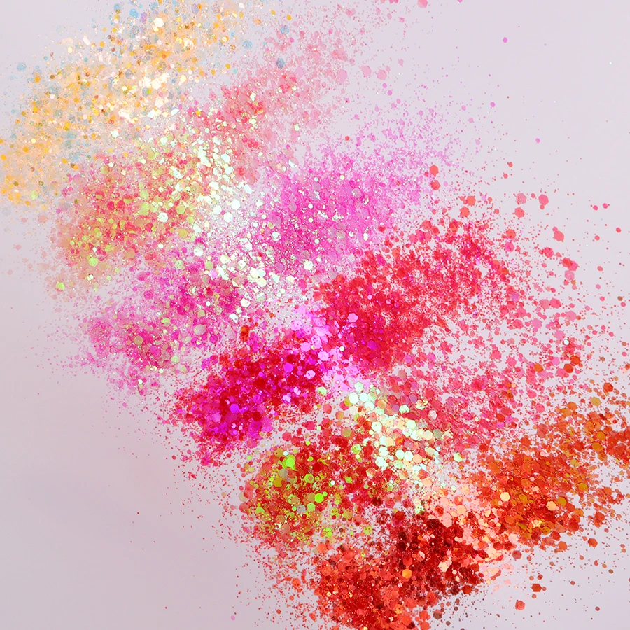 Hot sale Tiktok 48 mixed colors glitter different size powder glitter cosmetic grade chunky glitter for tumbler
