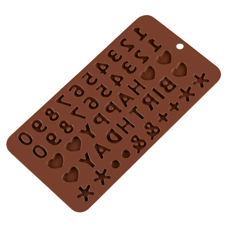 Multiple Holes English Alphabet And Number Shape Silicone Cake Molds 100% Food Grade Chocolate Silicone Mould