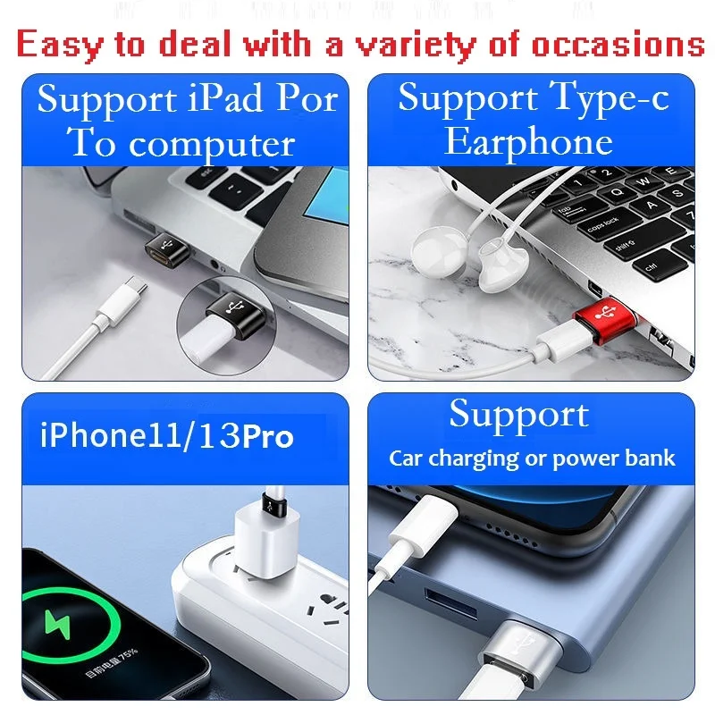 Высококачественный Переходник USB в C из цинкового сплава, 5 Гбит/с, USB3.0 A папа-USB Type C мама