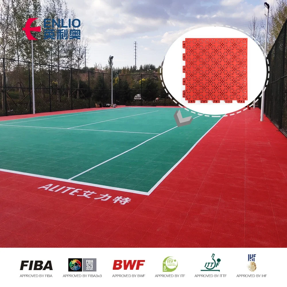 Best Price Red Color Material Tiles Good Quality Professional Pp Interlocking Sports Floor Outdoor Flooring Basketball Court