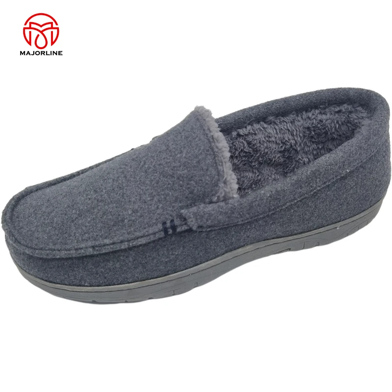OEM customized Logo indoor house Unisex Moccasins Loafer slippers TPR rubber outsole winter home flat slippers for women