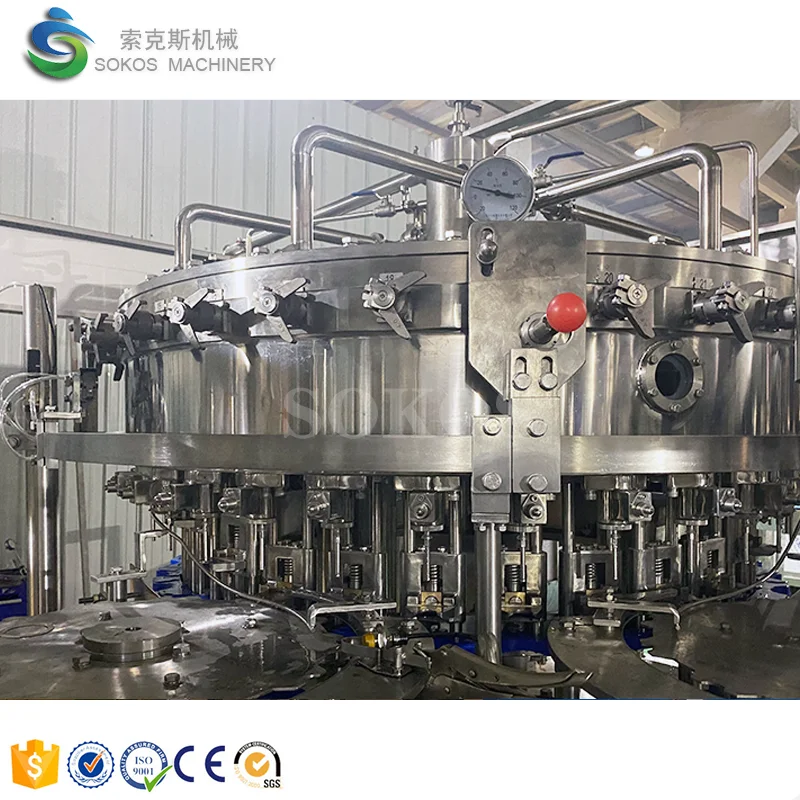 Compact Sparkling Soda Drink Water Filling Production Line For Bottle Packing