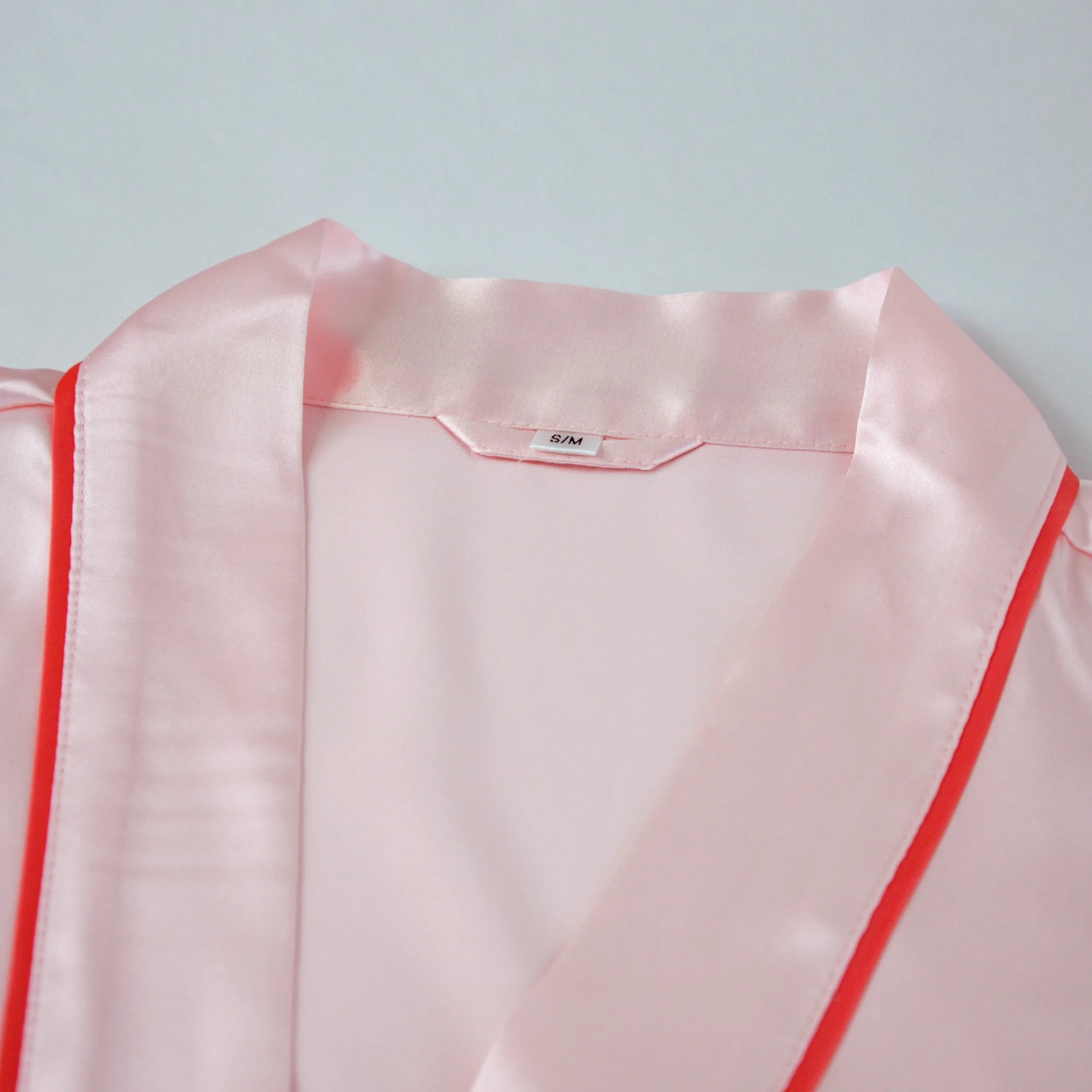 Hot Selling Women Piping Satin Robes Bridal Bathrobe Wedding Bridesmaid Fashionable Short Kimono Robe