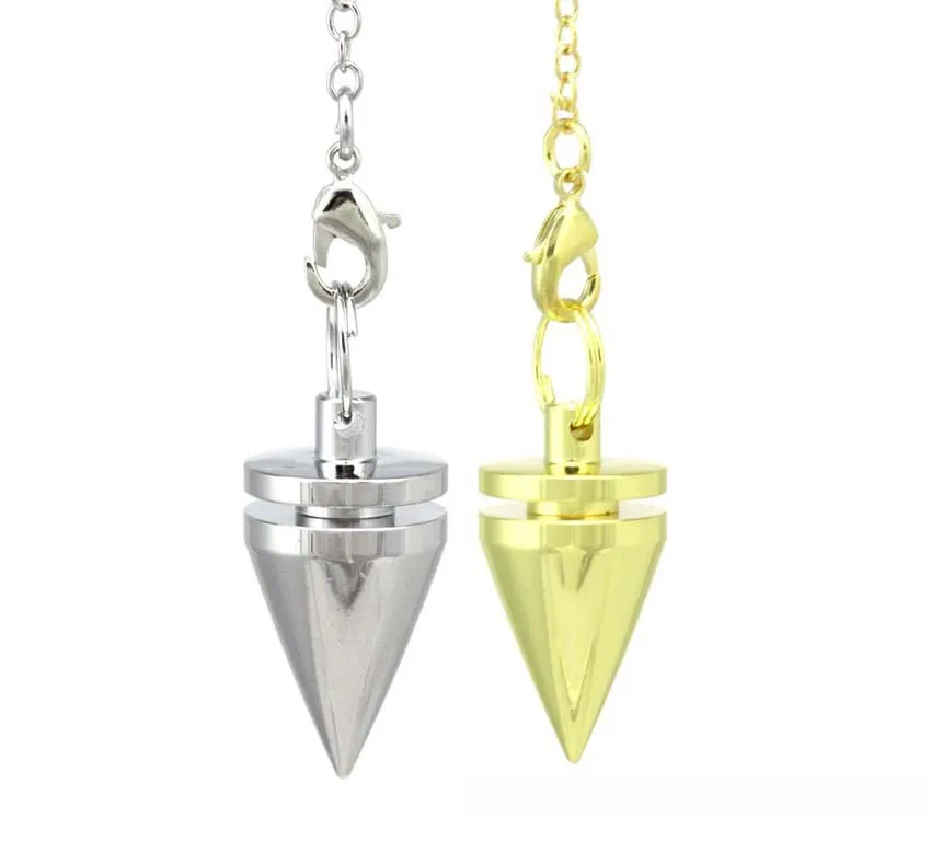 Metal Pendulum Pendulos Pendulums for Dowsing Spiral Cone Antique Pyramid Pendule Reiki Spirtual Pendant