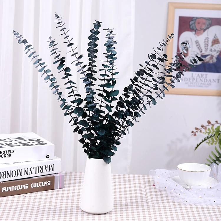 Preserved Fresh Eucalyptus Branches Dried Artificial Eucalyptus Stems for Wedding Home Decor