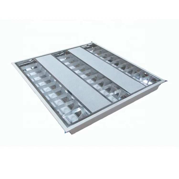 T5 T8 fluorescent grille light I type V type aluminum louver fittings 9w 3x18w 36w recessed grille light for office hospital