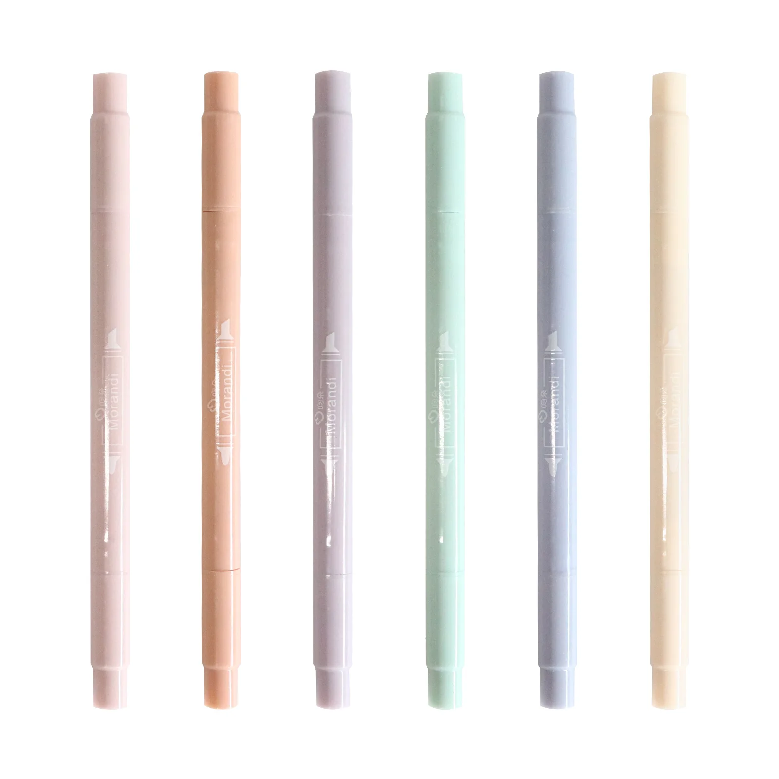 Cheap Price DIY Cream 6 Colors Students Stationery set Soft Head Dry Colorful Highlighter Marker Pen