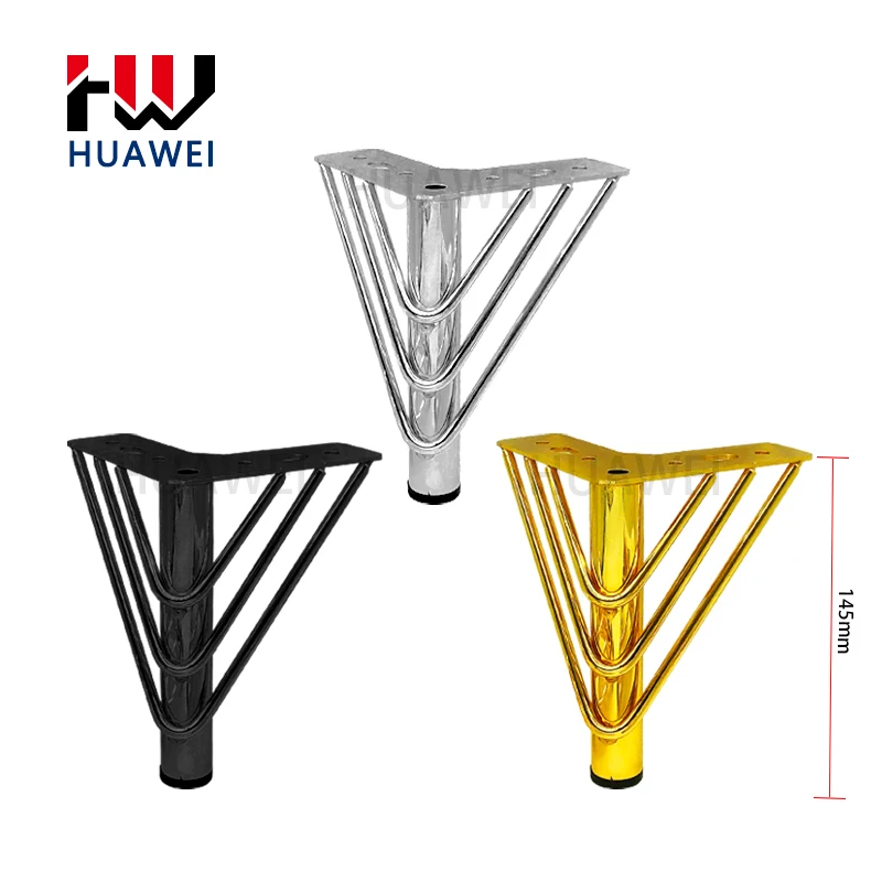 HUAWEI Sofa Decoration Accessories Furniture Hardware Cabinet 12cm 15cm 18cm Bed Table Chrome Gold Metal Sofa Leg For Furniture