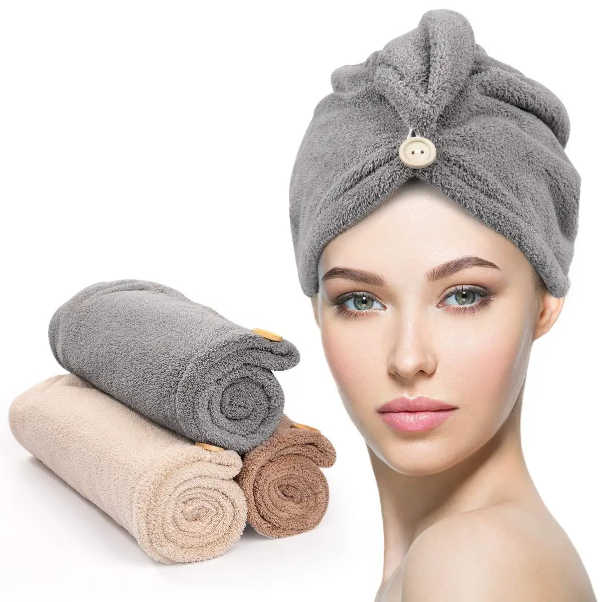 High Quality Hair Drying Towel For Women Super Soft Luxury Bath Towel For Shower Reusable Bathing Hair-drying Cap