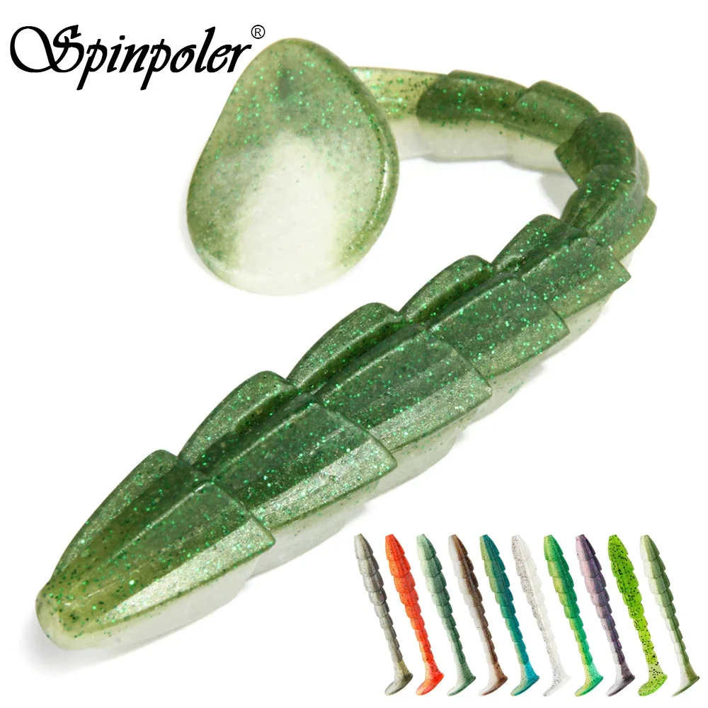 Spinpoler Fishing Lure Breaker Stick Insect Worm 7cm 9cm 11.5cm Salted Soft Plastic T-Tail Swimbait Bass Grub Artificial Bait