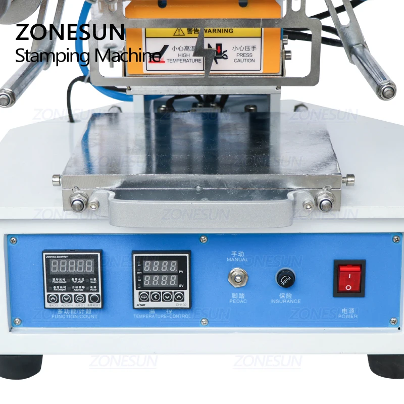 ZONESUN ZY-819E пневматическая штамповочная машина для сгибания кожаных логотипов нанесения надписей штамповка логотипа