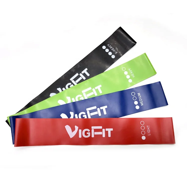 VIGFIT gym fitness yoga exercise elastic hip loop custom printed latex resistance bands for set
