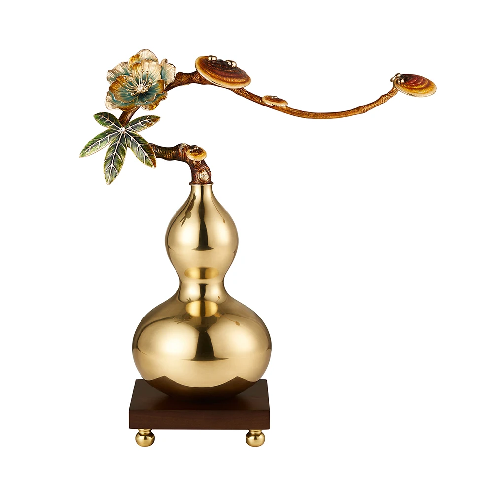 New Chinese Style Front Porch Furniture Pure Copper Art Design Gourd Home decor Accessories Gourd Crafts Mascot Ornaments