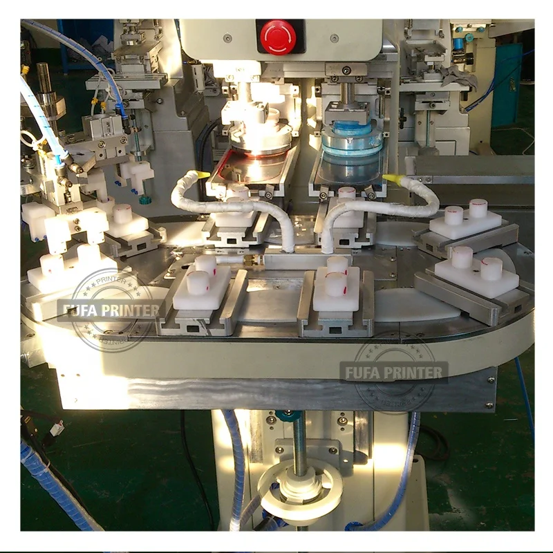 Semi-automatic Pneumatic Two-color Ink Cup Pad Printer With Conveyor / auto feeding objects