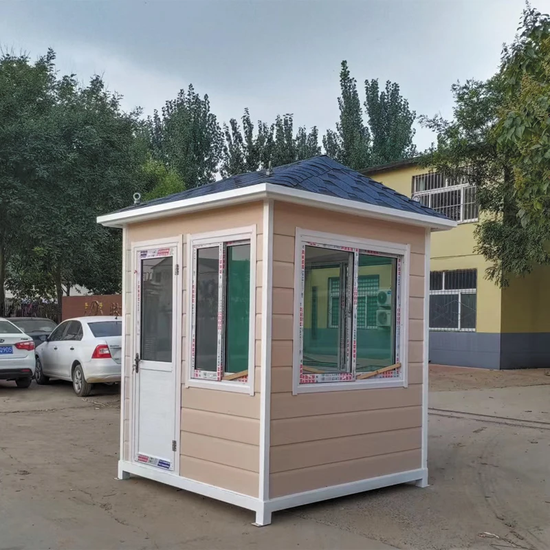 Prefab Garden Sentry Box Small Outdoor Steel Ticket Booth Room Post Cabins Portable Guard House Sentry Box Security Guard House