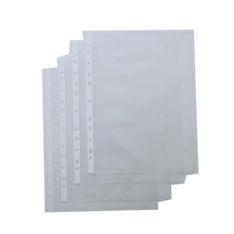 11 hole a4 size 60/100/200/400 sheets folder plastic pp transparent file folder sheet protector