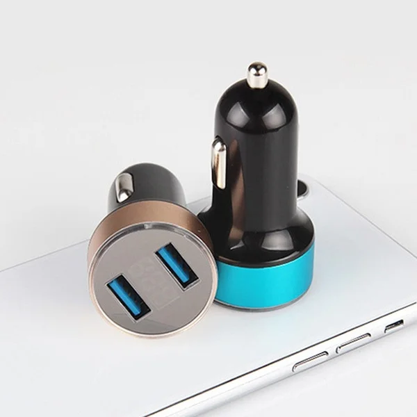 Цифровой светодиодный дисплей напряжения/тока Автомобильное металлическое быстрое двойное USB Автомобильное зарядное устройство для телефона