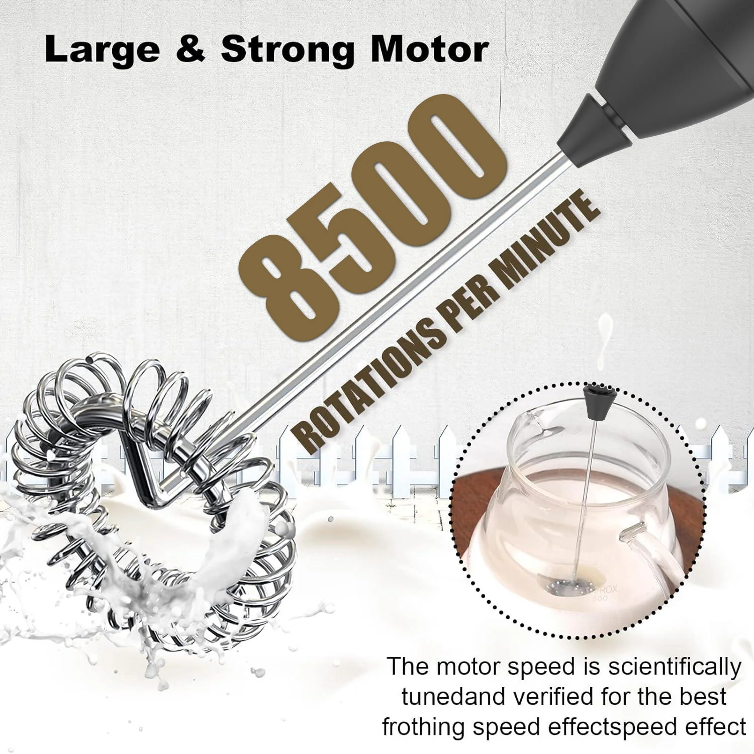 Milk Frother Handheld Coffee Whisk Mini Blender Electric Foamer Battery Operated Milk Frother