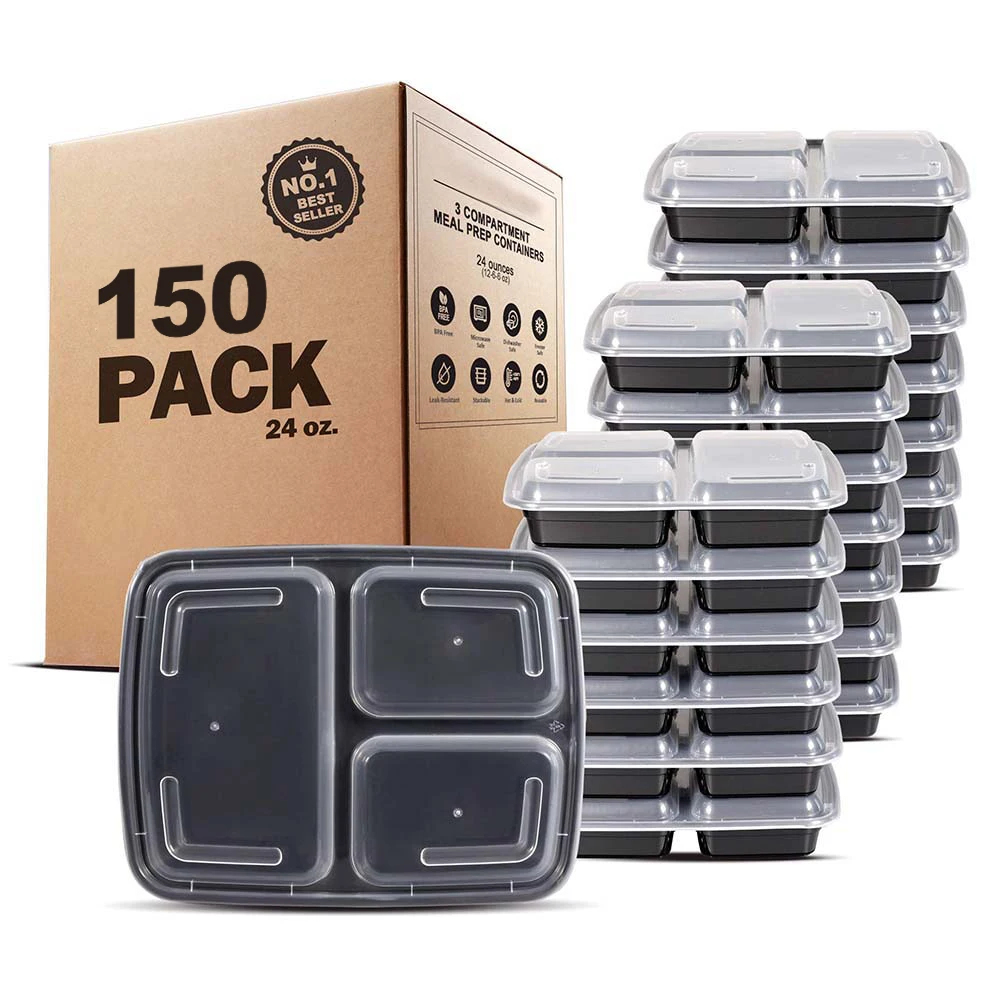 Disposable PP Plastic Takeaway Food Meal Prep Box Container For Food Takeaway