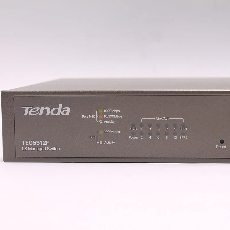 Tenda TEG5312F 10port L3 Managed Switch VLAN  10*10/100/1000 Base-T Ethernet ports 2*1000 Base-X SFP ports gigabit Switch
