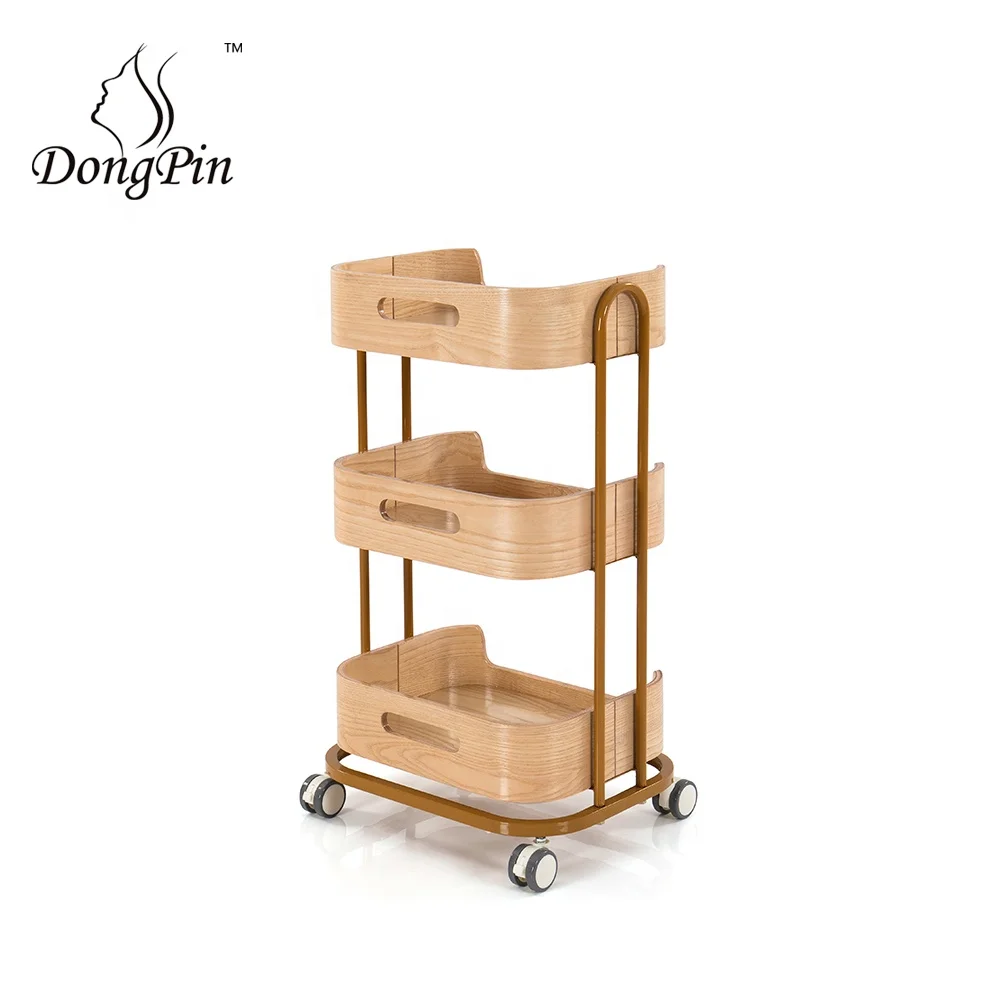 3-Tier Rolling Salon Furniture Beauty Salon Trolley Cart Movable Organizer Cart