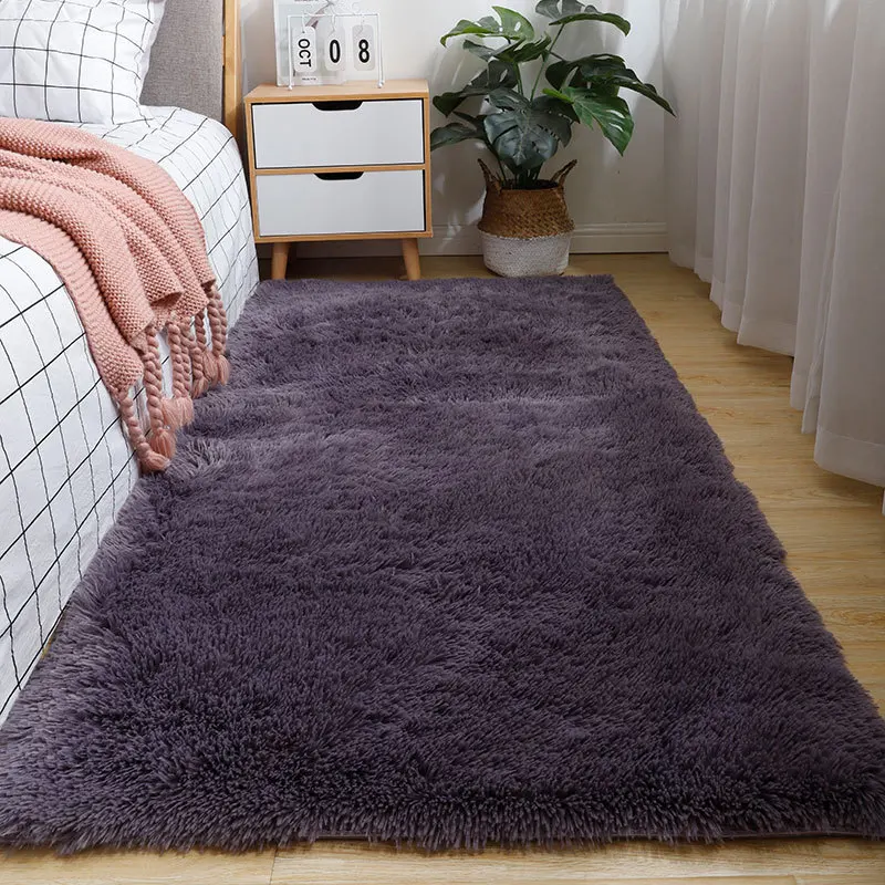 Hot Sale Factory Ins Style Custom Soft Mat Different Solid Tie-dyed Color Plush Rug Living Room Fluffy Carpet