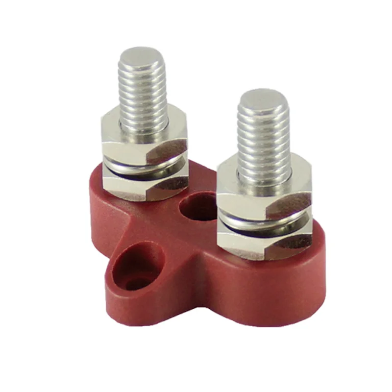 Stud M6  Dual Negative Positive Terminal Block Stainless Steel Wire Screw Terminal Bar RV For Boat