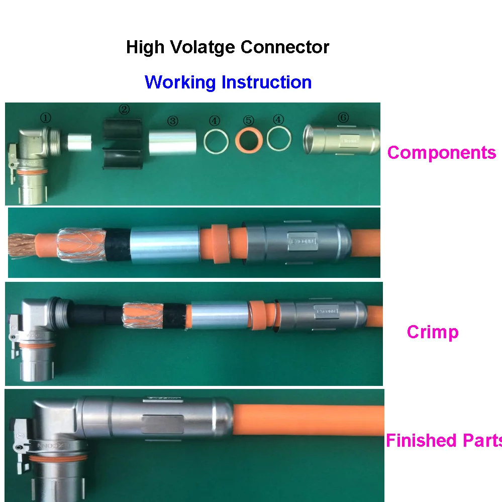 Waterproof Ip67 High Voltage Connector 1 Pin Cable 400a Hvil