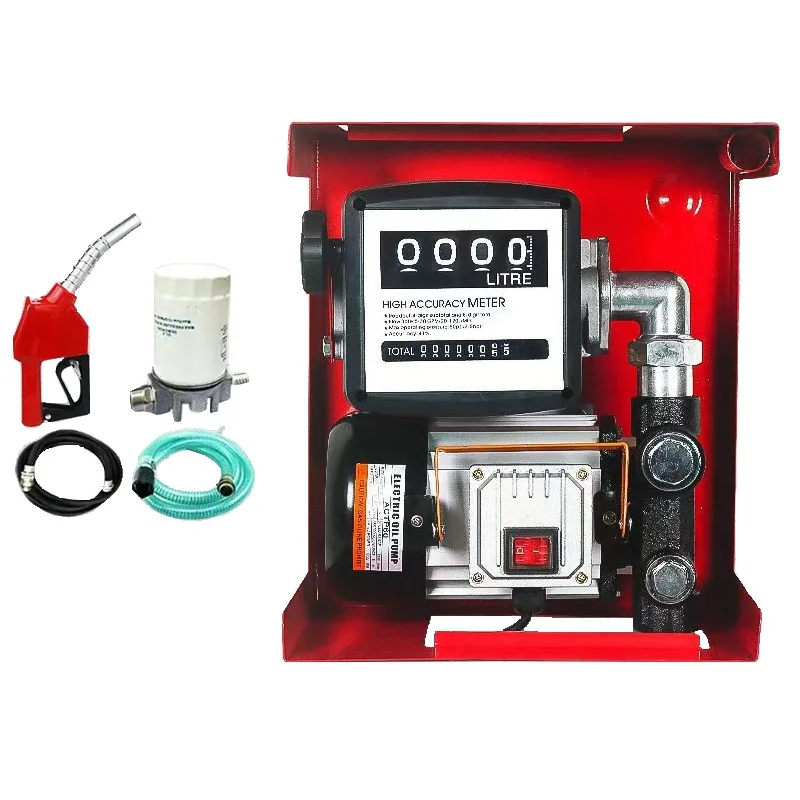 Portable Electric Diesel Fuel Pump 220V Self-Priming Oil Transfer with Hose Gear Structure