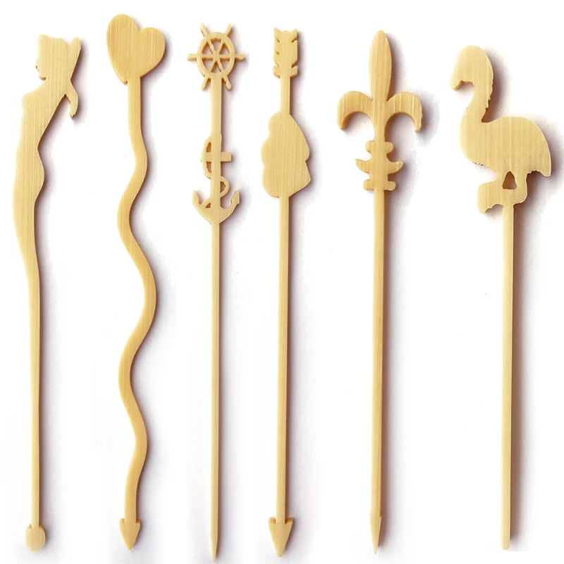 Long Bamboo Coffee Stirrers Cocktail OEM ECO Biodegradable Bamboo Bar Stirrer