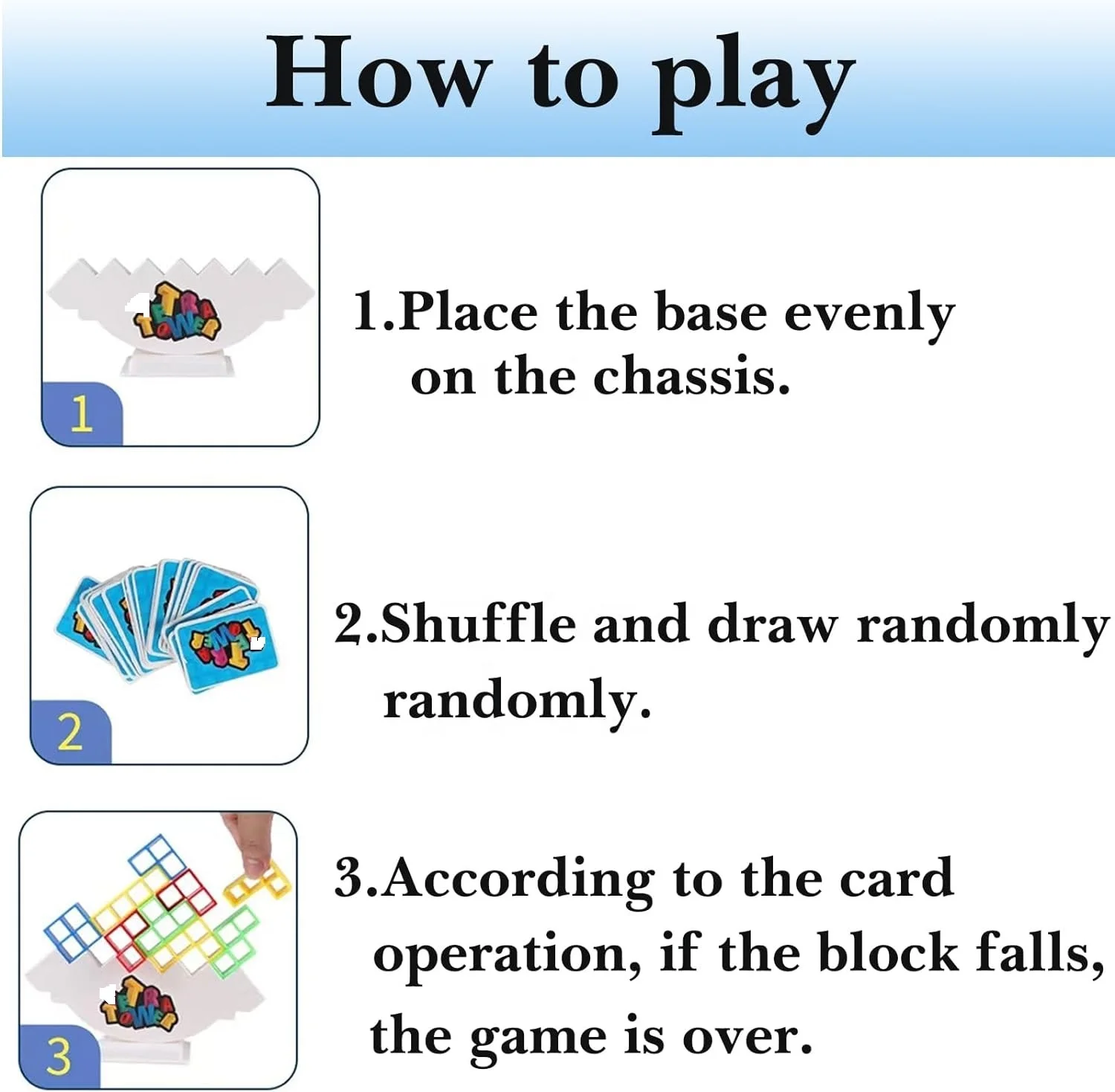 Tetras tower 48 blocks games balance stacking, board games for Family, Parties, Travel, Kids & Adults stacking toys