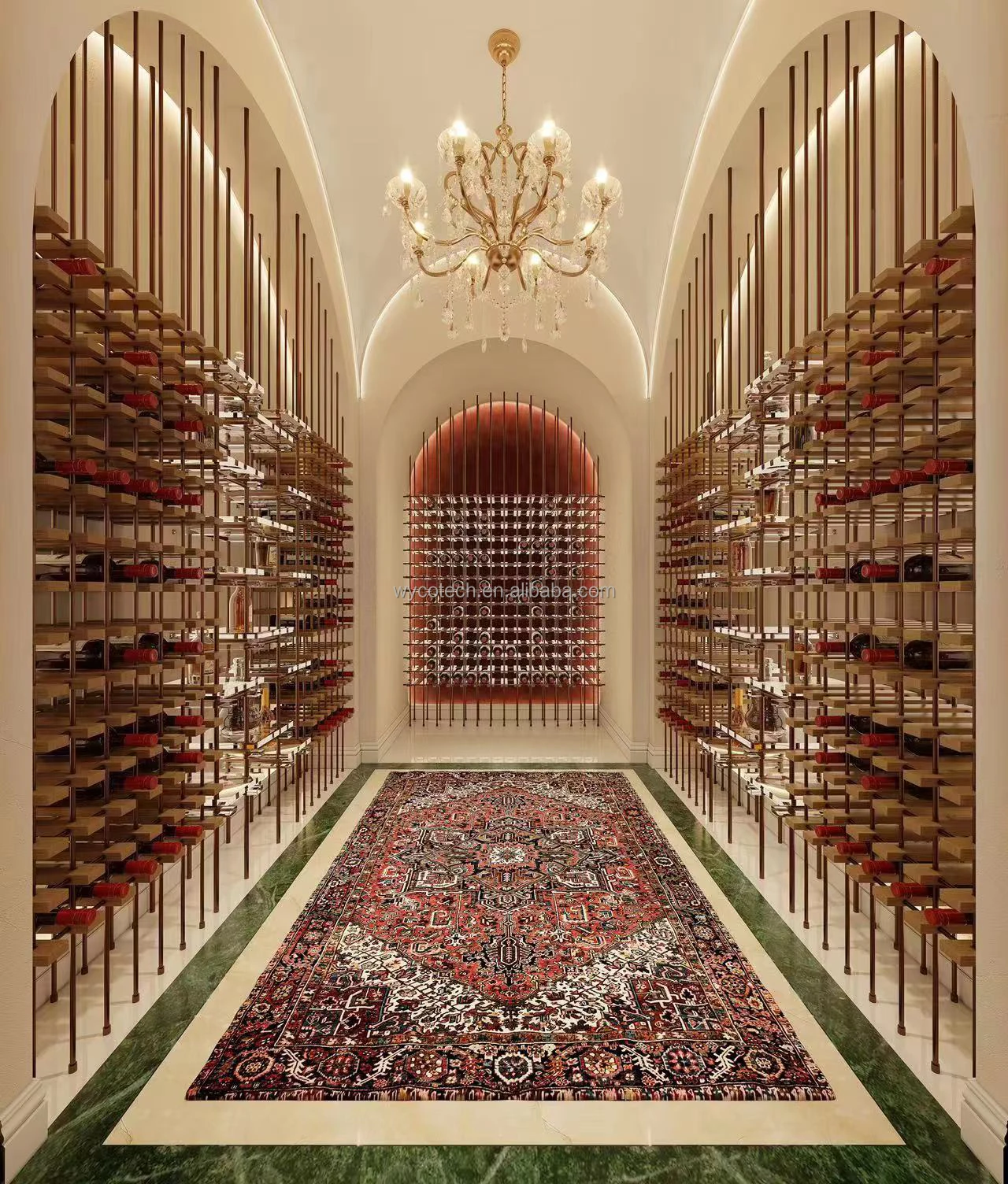 8 Colors LED Light 2 Sides Glass High Quality Wall Mounted Built-in Free Standing Size Customized OEM Design Display Wine Cellar