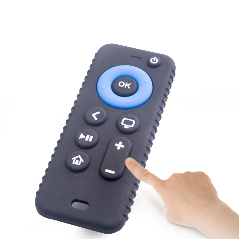 Hot Sale BPA Free Cartoon Rod Kids Cute Baby Chew Soft Silicone Teether Toy Remote Control Teething Toy