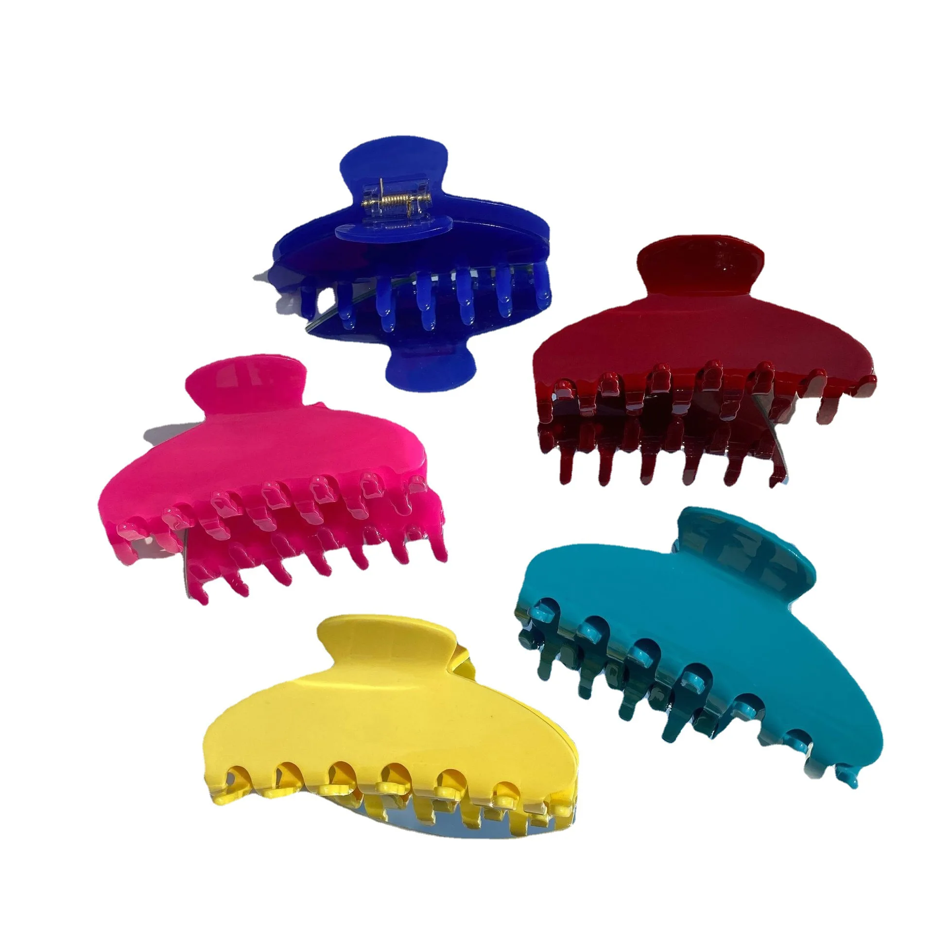 HONEY Wholesale 10.5CM Creative new jelly color hair accessory retro grab clip clear and candy color shark clip