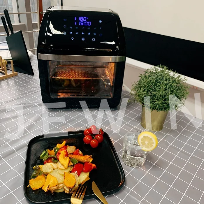  1800W Программируемый 7 готовить пресетов из нержавеющей стали воздуха фритюрница с двумя решетками для жарки и выпечки со светодиодной подсветкой сенсорный