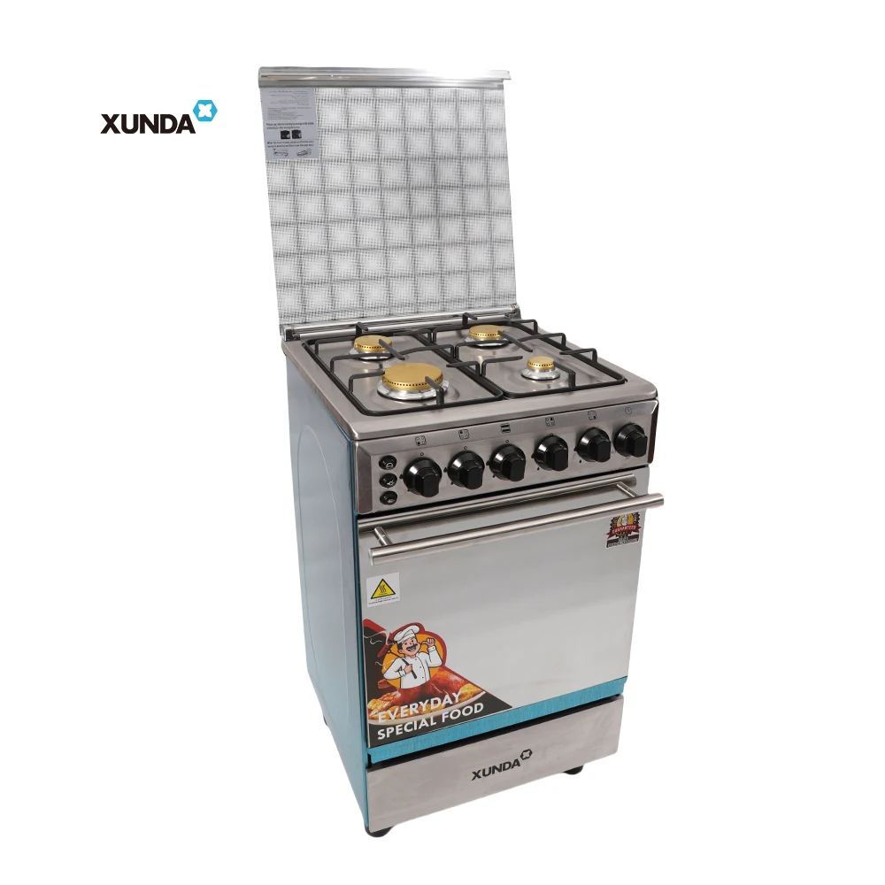 Xunda OEM Freestanding 4 Gas Burner Oven Stainless Steel Range Gas And Electric Cooker Stove Oven Gas Stove With Oven And Gril