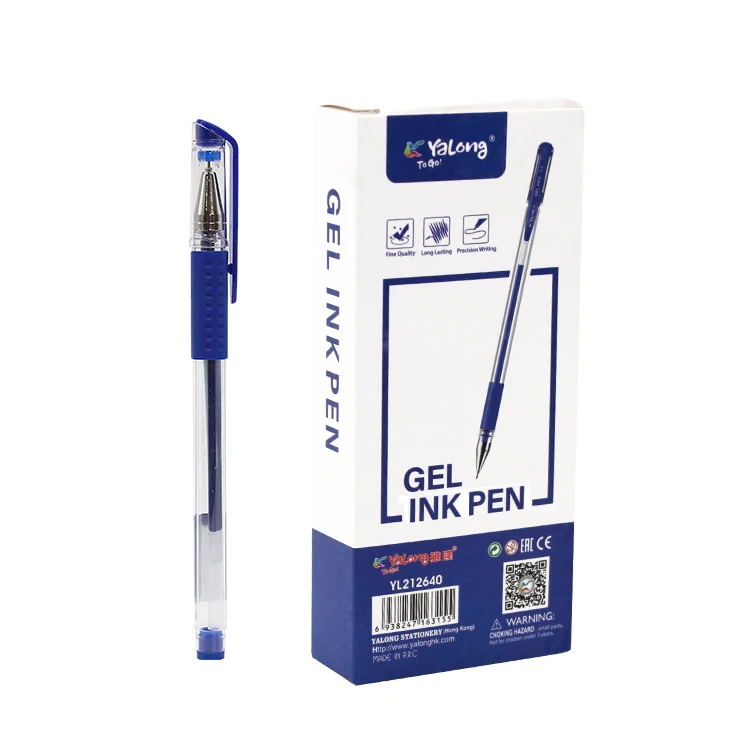 Yalong Hot-sale Simple Blue 0.5mm Gel Ink Pen High Quality Plastic Pen  For School And Office