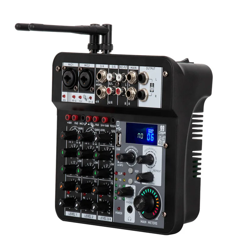 Youtube Recording Performance Lecture Micfuns ML-4U USB 10 Hours DJ Audio Mixer Console with Wireless Microphone