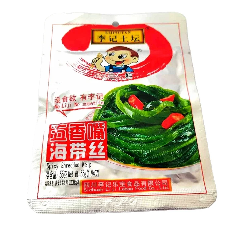 
Low Prices Bagged Material Green Colour Spiced Spicy Dried Shredded Kelp 