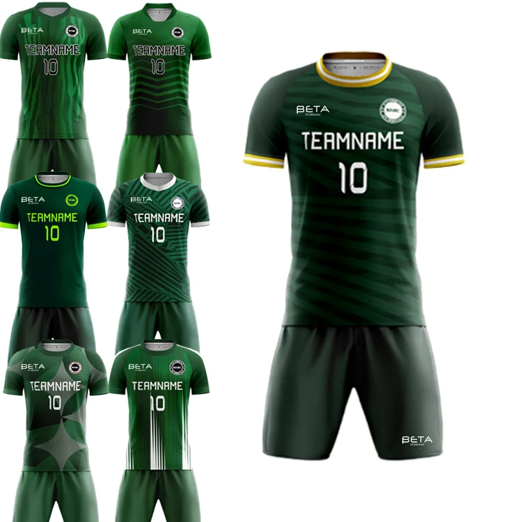 Custom Jersey Football Shirt and Short Soccer Jersey Designs Men Football Jersey $0 Free Prints Wholesale Thailand Quality 1 Set