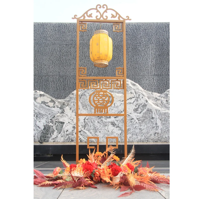 Wedding Decoration Gold Metal Round Circle Flower Stand Table Centerpiece Geometric Hollow Golden Waist Flower Arrangement