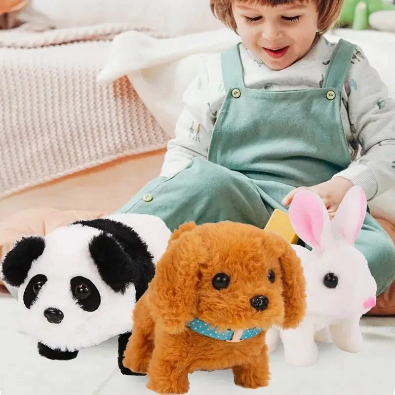 Cute Toy Dogs That Walks and Barks Tail Wagging Plush Interactive Electronic Pets Puppy Montessori Toys for Kids