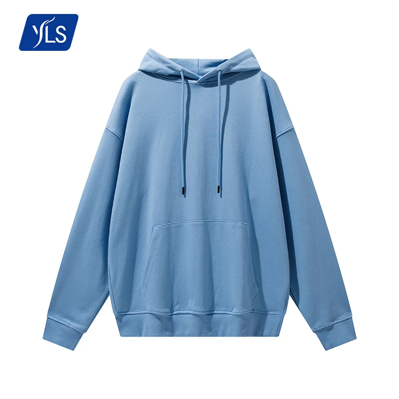 YLS 2021 Wholesale New Loose Size 380gsm French terry  Basic Stereo Hoodie Logo Custom Hoodie Hip Hop Cotton Blanket Hoodies