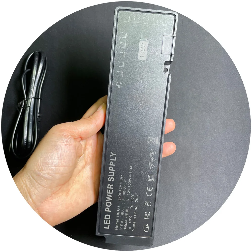 100W dc12v dc24v white black slim led strip slim led power supply for cabinet wardrobe closet cabinet cupboard display